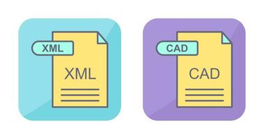 XML and CAD Icon vector