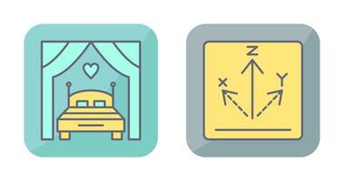 cama y eje icono vector