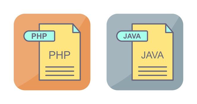 PHP and Java Icon vector