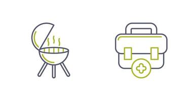 Bbq and First Aid Icon vector