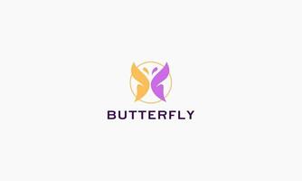 Butterfly gradient vector logo design template