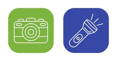 Camera and Flash Light Icon vector