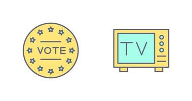 votar y televisión icono vector