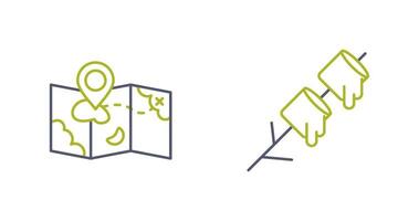 Map and Marshmallows Icon vector