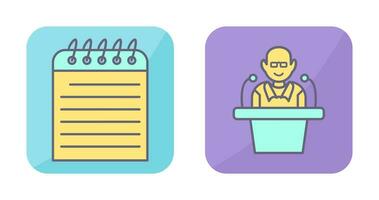Note and Lecture Icon vector