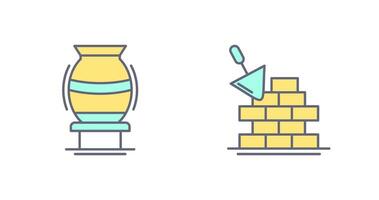 vase and brickwall Icon vector