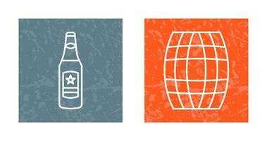 Beer Bottle and Barrel Icon vector