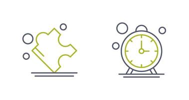 Puzzle and Stop Watch Icon vector
