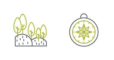 Forest and Compass Icon vector