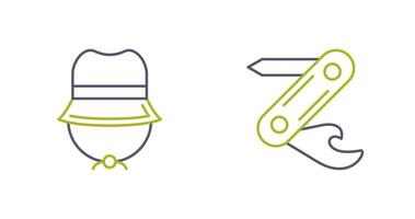 Camping Gas and Swiss Army Knife Icon vector