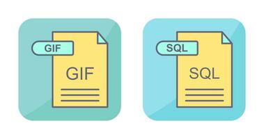 GIF and SQL Icon vector