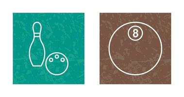 Bowling and Eight Ball Icon vector