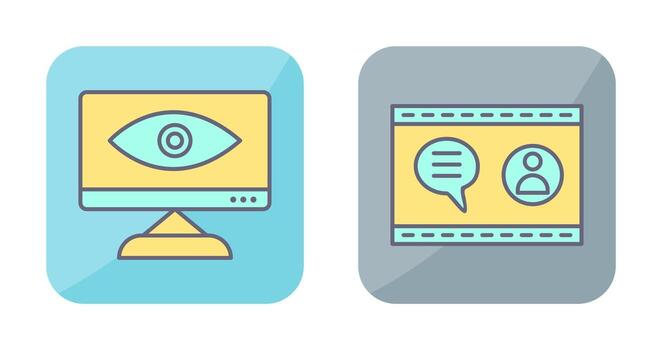 web visibilidad y web apoyo icono vector