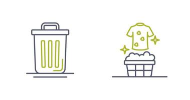 Trash Can and Laundary Icon vector