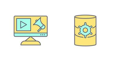 digital márketing y base de datos administración icono vector