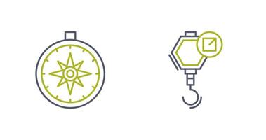 compass and hook Icon vector