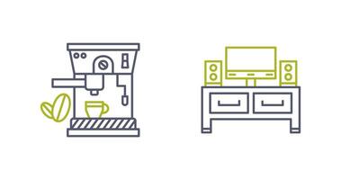 Coffee Machine and Television Icon vector