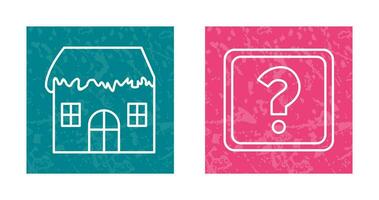 House with Snow and Question Mark Icon vector