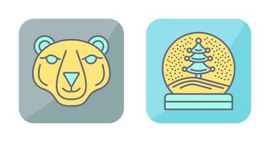 Polar Bear and Snow Globe Icon vector