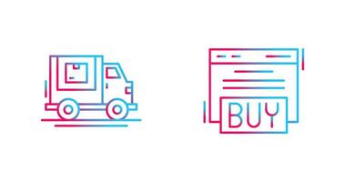 Delivery Truck and Buy Icon vector