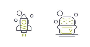 Rocket and Burger Icon vector