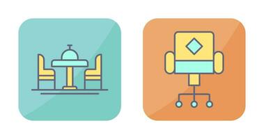 Chair and Dinning Table Icon vector