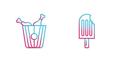 Fried Chicken and Ice Cream Icon vector