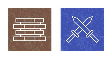 Bricks and Sword Icon vector