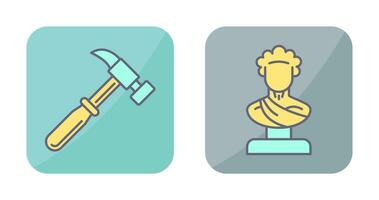 Hammer and Statue Icon vector