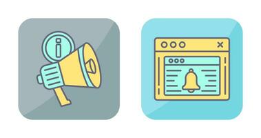 megaphone and notification Icon vector