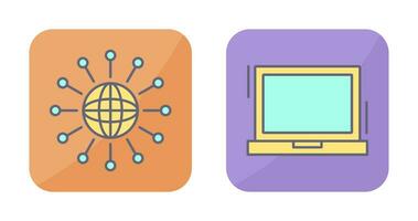 Networking and Laptop Icon vector