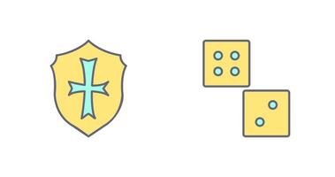 Dice and Shield Icon vector