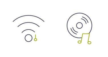 wifi sign and music cd  Icon vector