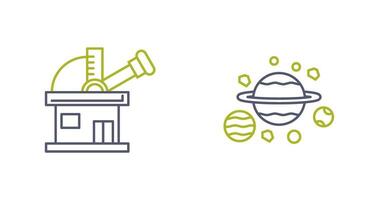 observatory and planets Icon vector