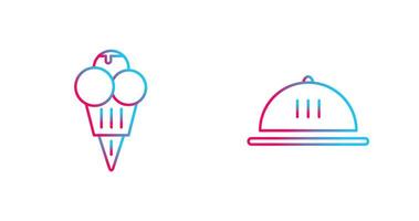 Ice cream and Dish Icon vector