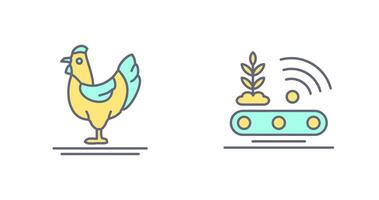 Poultry and Conveyor Icon vector