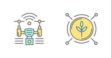 Analytics and Drone Icon vector