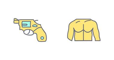 Revolver and Chest Icon vector