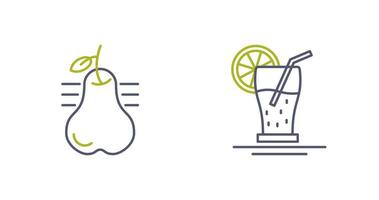 Pear and Orange Juice Icon vector
