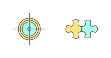 Target and Puzzle Piece Icon vector