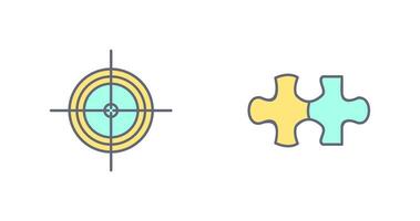 Target and Puzzle Piece Icon vector