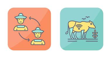 Connect and Cattle Icon vector