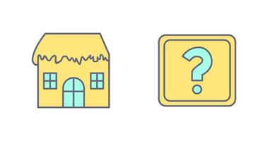 House with Snow and Question Mark Icon vector