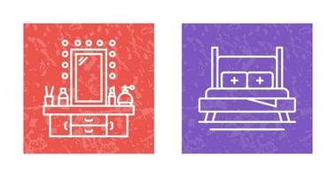 vendaje mesa y cama icono vector