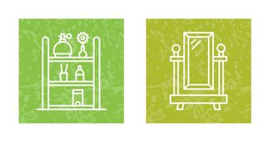 Shelf and Floor Mirror Icon vector