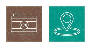 Canned Food and Location Icon vector