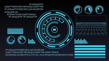 digital teknologi element, hitech stil tech hud element video