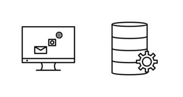 digital márketing y base de datos administración icono vector