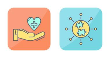 Puzzle and Care Icon vector