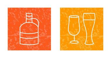 moon shine and beer glasses Icon vector